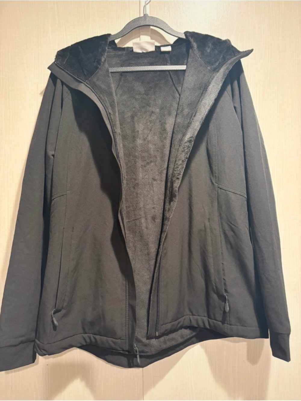 William Rast Black Hooded Performance Jacket
